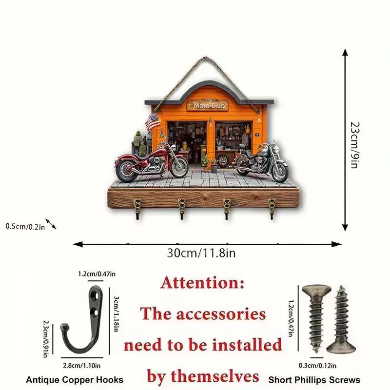 Wooden Wall Key Hanger | Rustic Pine Wood Home Organizer - gallify.store