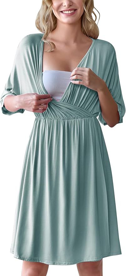 Women's Maternity Nursing Dress | V-Neck A-Line