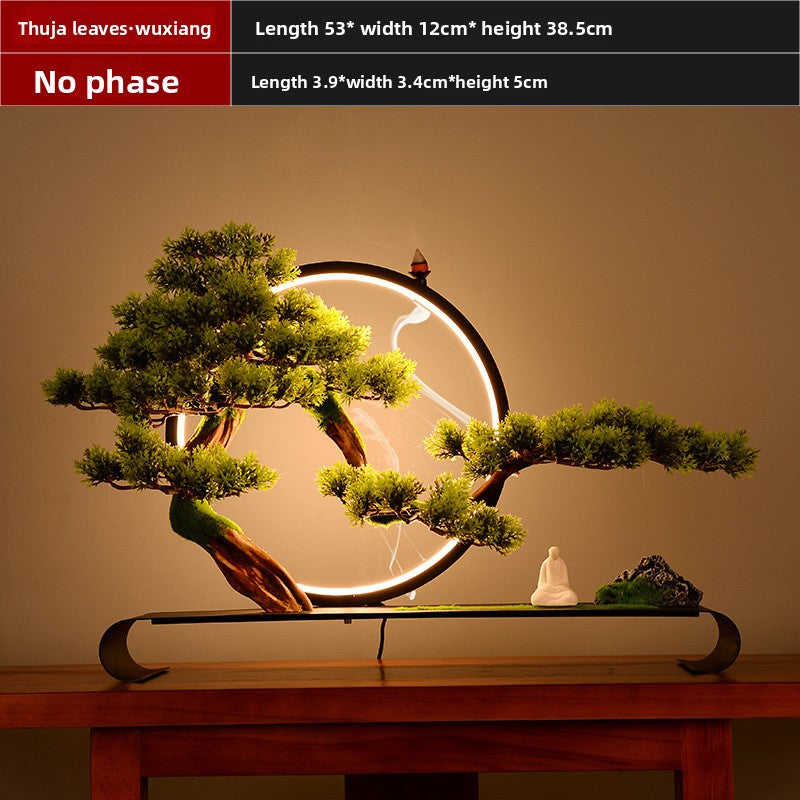 Zen Pine Bonsai Miniature Decoration – Handcrafted Ceramic & Wood