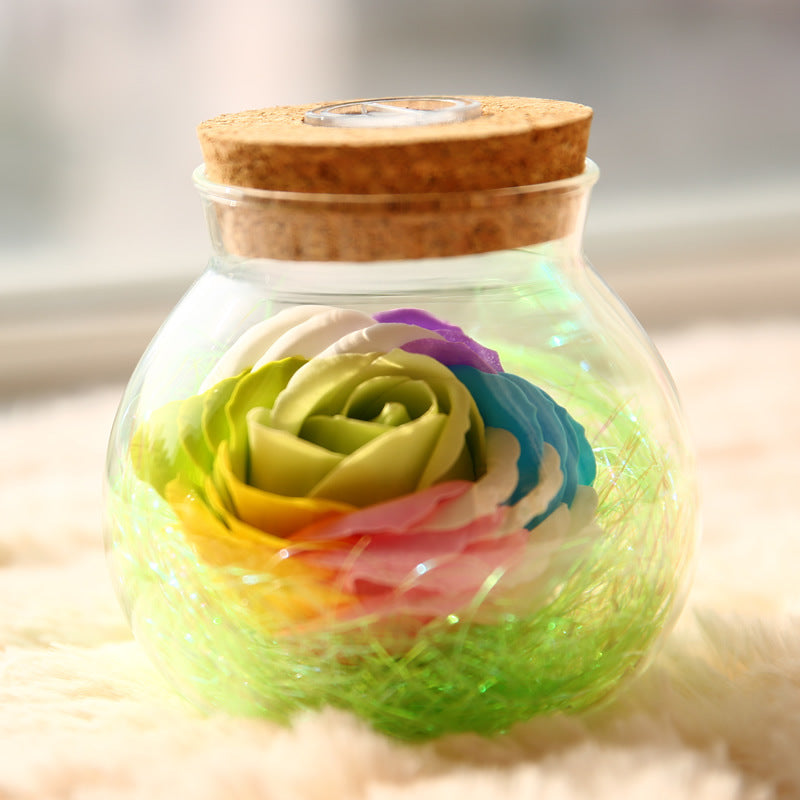 Rose Preserved Soap Flower Wishing Bottle - Romantic Gift - gallify.store