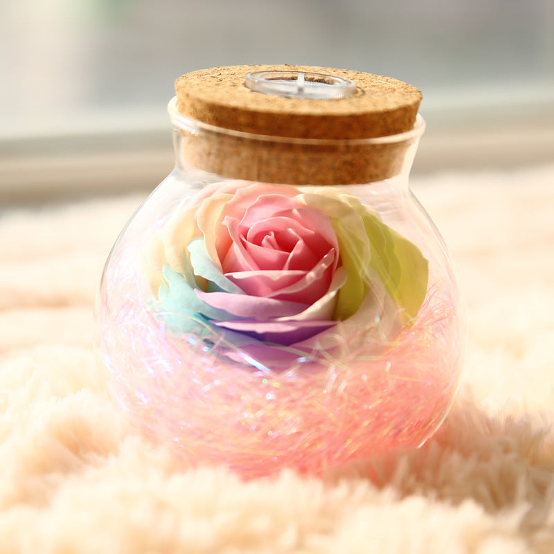 Rose Preserved Soap Flower Wishing Bottle - Romantic Gift - gallify.store
