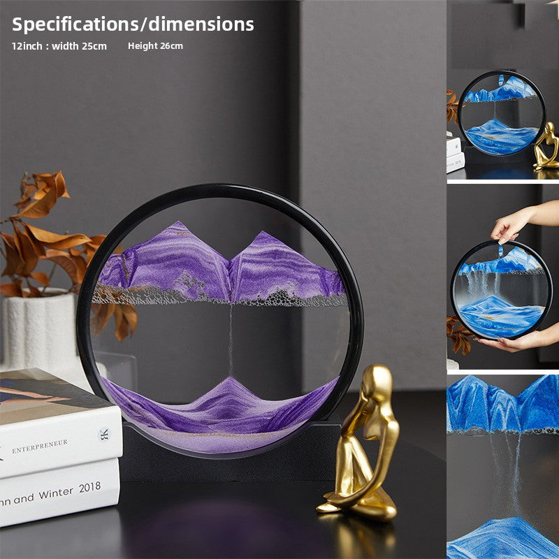 Nordic Quicksand Art Ornament – Glass Frame Landscape Desktop Decor
