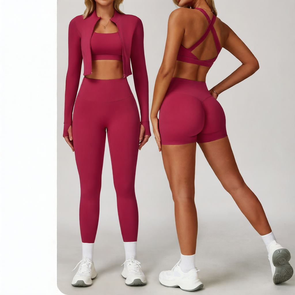 Women's Yoga Set - Cloud Touch Moisture Wicking Activewear 3-Piece - gallify.store