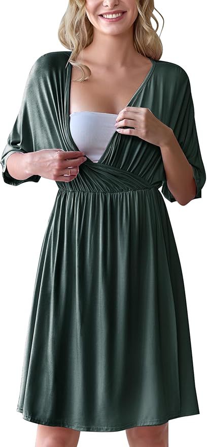 Women's Maternity Nursing Dress | V-Neck A-Line