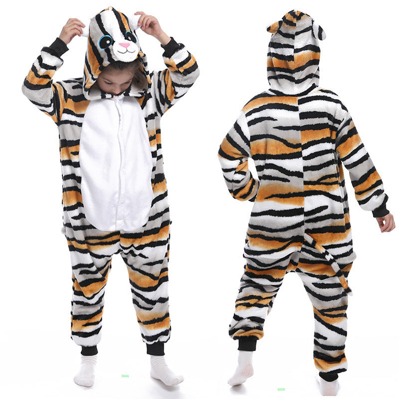 Kids Cartoon Animal Onesie Pajamas | Cozy Flannel Sleepwear - gallify.store
