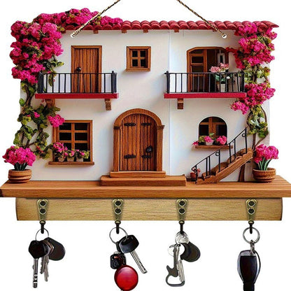 Wooden Wall Key Hanger | Rustic Pine Wood Home Organizer - gallify.store