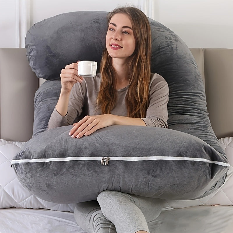 J-Shape Maternity Pregnancy Pillow | Velvet Cover
