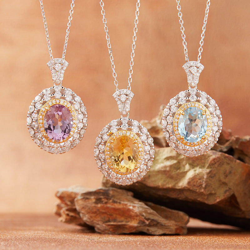 Natural Citrine Necklace | S925 Sterling Silver - gallify.store