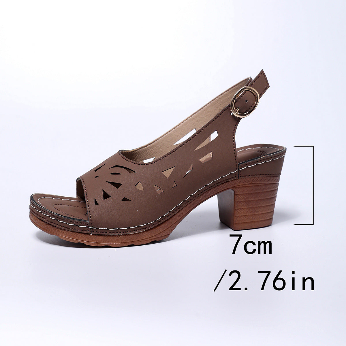 Women's Velcro Thick Heel Sandals – Fish Mouth Platform Beach Shoes