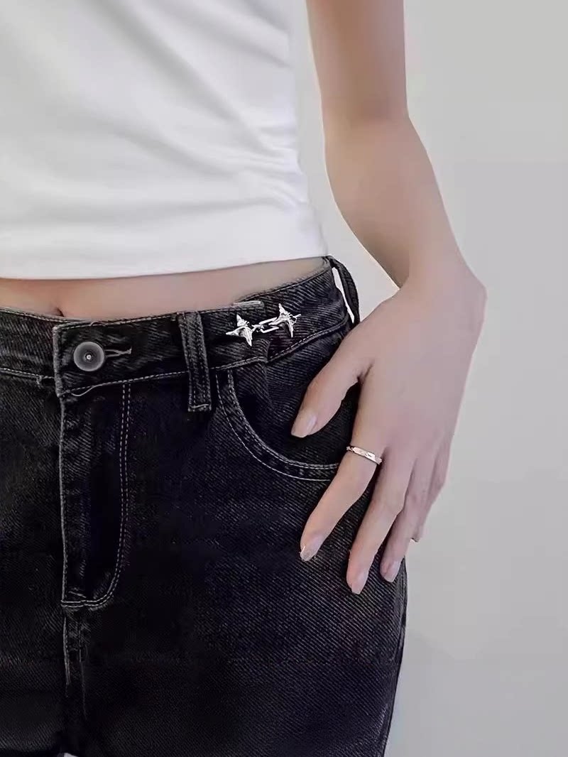 Adjustable Waist Cinching Buckle – Star Alloy Waistband Tightener Clip