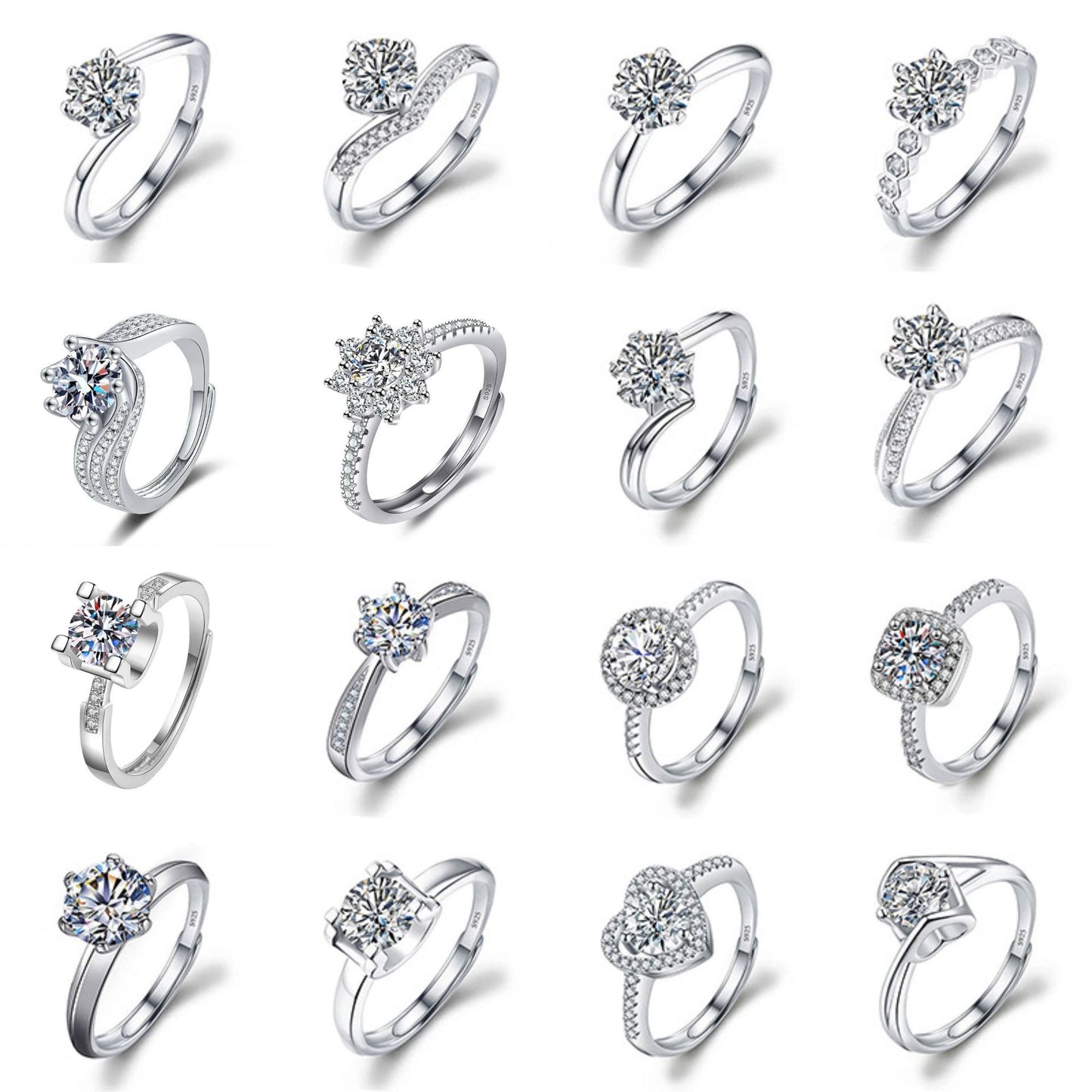 Diamond Simulant Ring for Women - Adjustable Opening - gallify.store