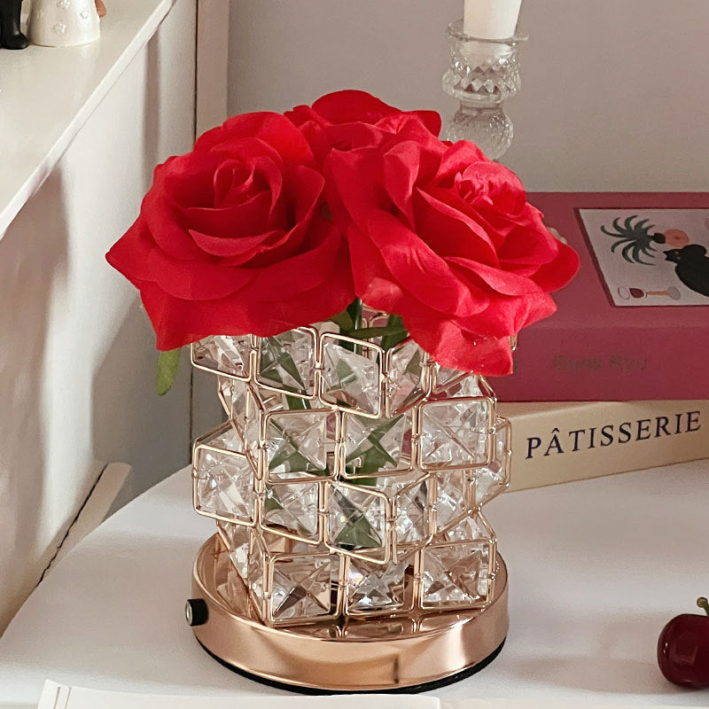 LED Table Lamp - Pink Rose Design | Decorative USB Lighting - gallify.store