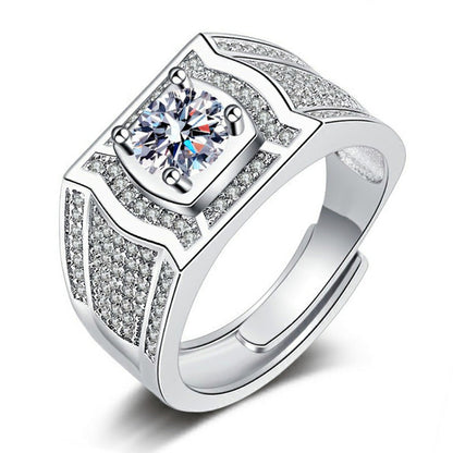 Diamond Simulant Ring for Women - Adjustable Opening