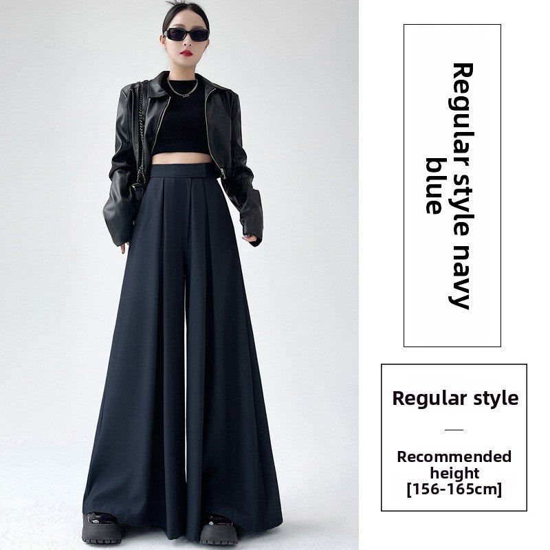 Women's Wide Leg Suit Trousers | High Waist Draped