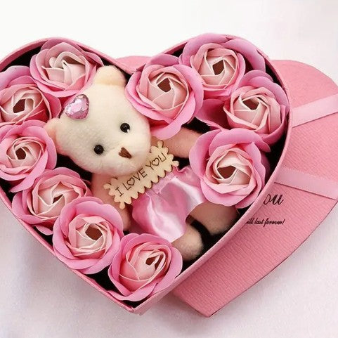 Soap Flower Rose Heart Gift Box - gallify.store