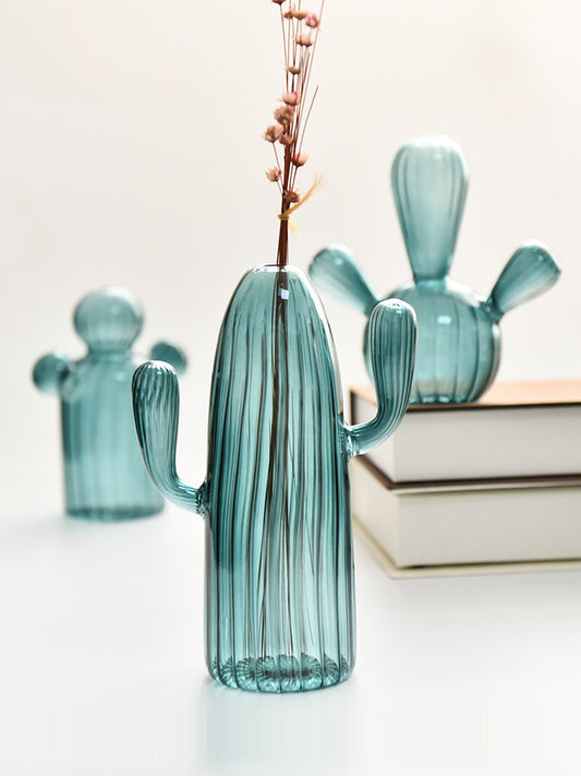 Creative Colored Glass Cactus Vase for Home Decor - gallify.store