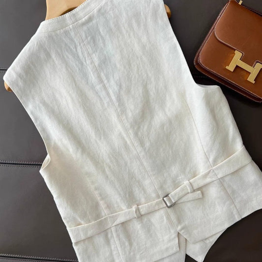 Denim Vest & Wide Leg Pants Set | Korean Style
