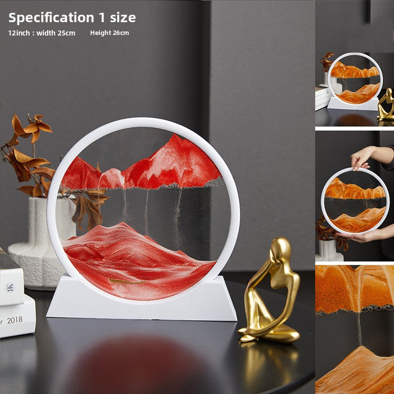 Nordic Quicksand Art Ornament – Glass Frame Landscape Desktop Decor