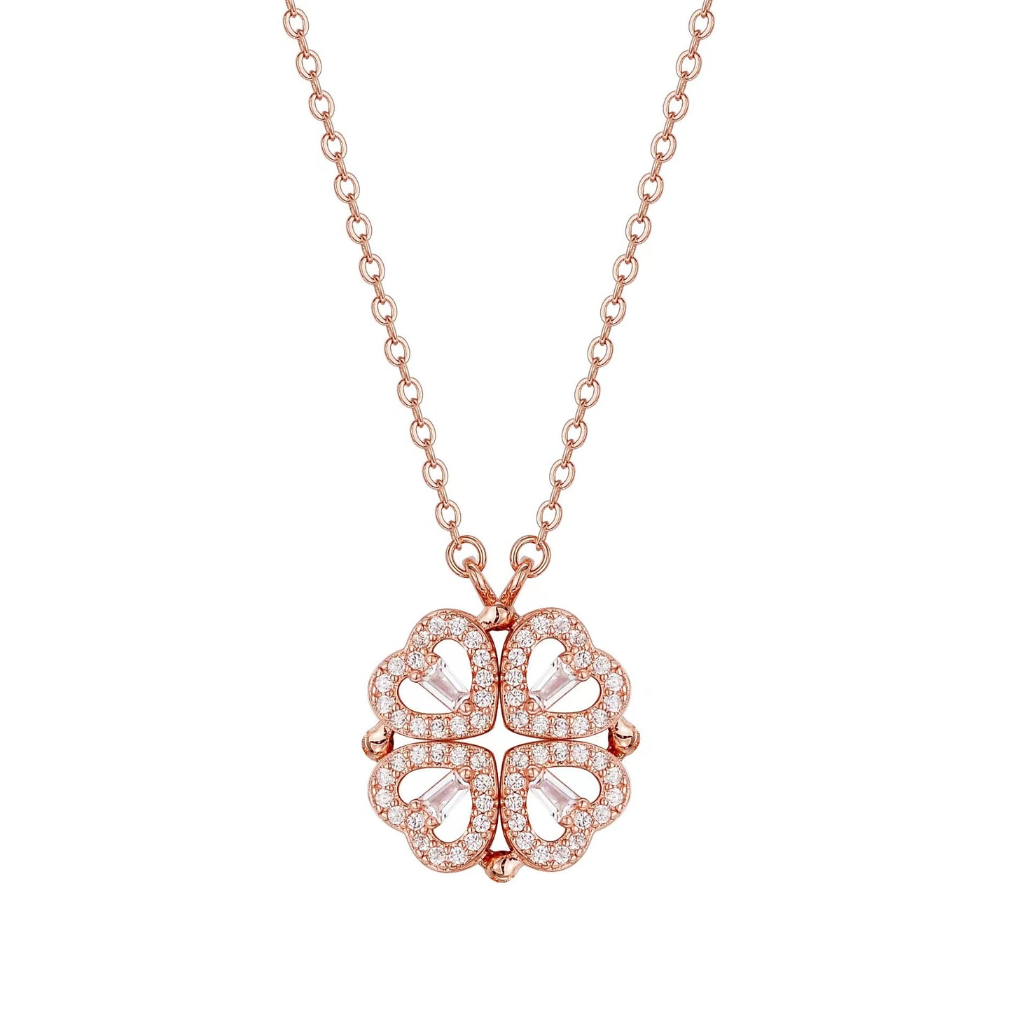 Heart-Shaped Magnetic Necklace | Zircon Stones - gallify.store
