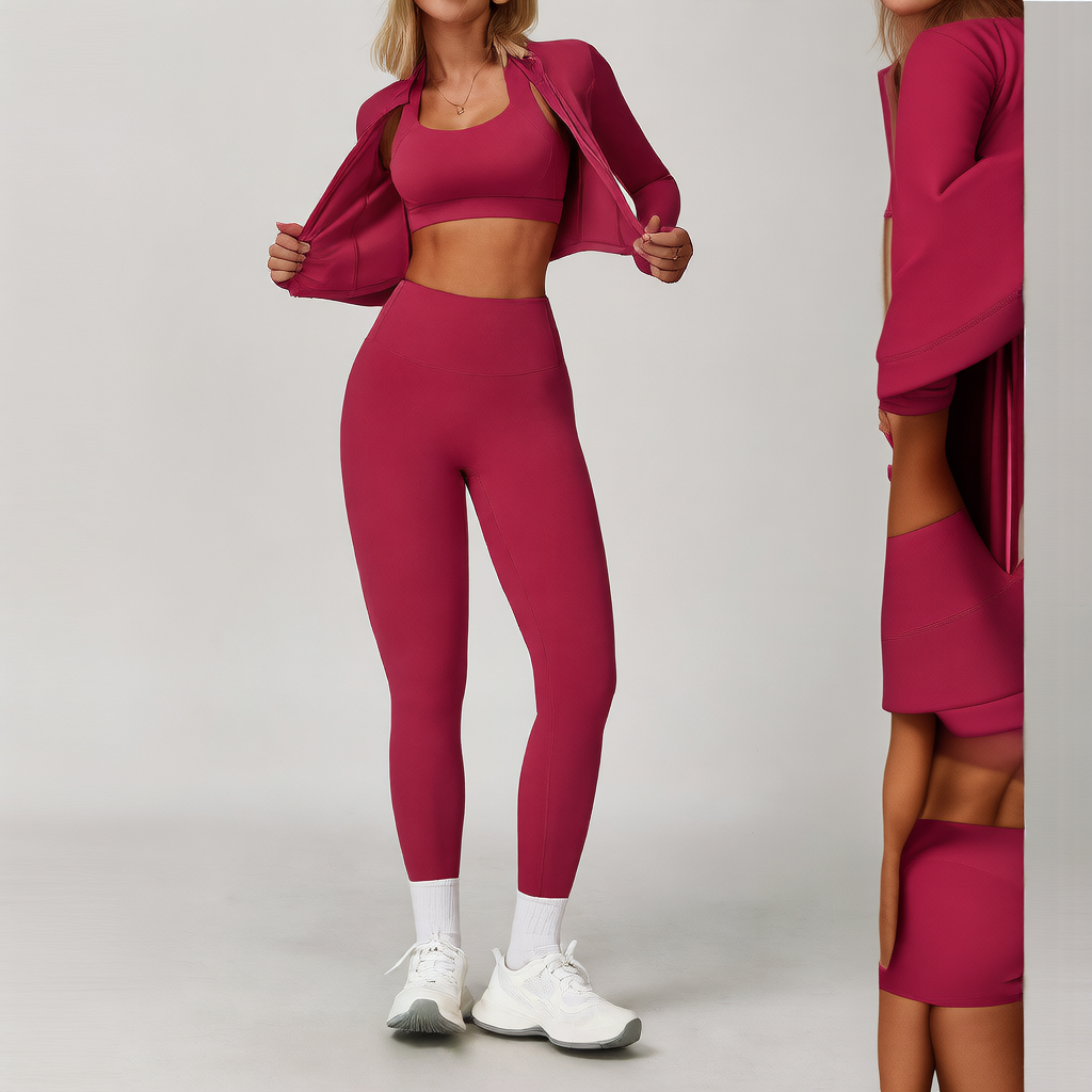 Women's Yoga Set - Cloud Touch Moisture Wicking Activewear 3-Piece - gallify.store