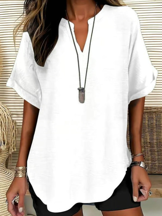 Women's V-Neck Short Sleeve 3D Print Shirt