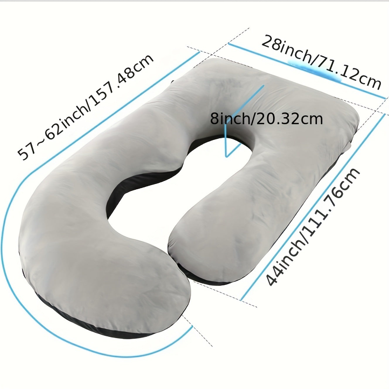 J-Shape Maternity Pregnancy Pillow | Velvet Cover
