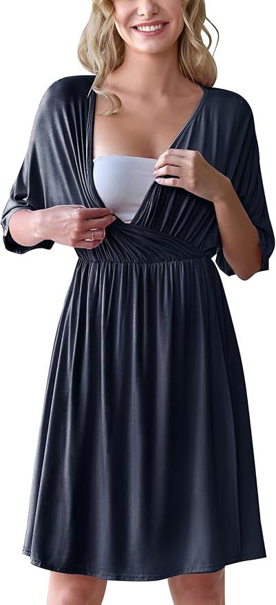 Women's Maternity Nursing Dress | V-Neck A-Line